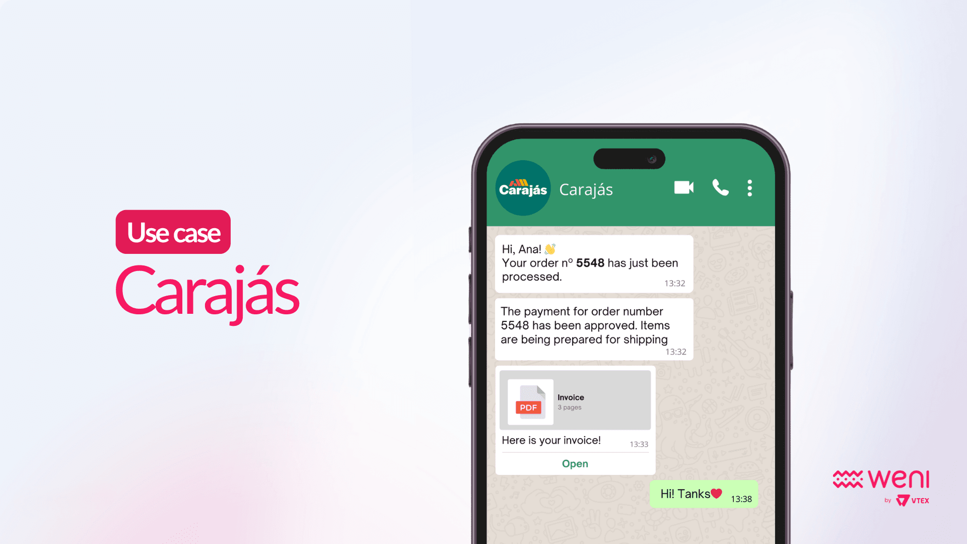 Carajás transforms WhatsApp into a powerful conversion machine with Weni by VTEX: over 15x conversions