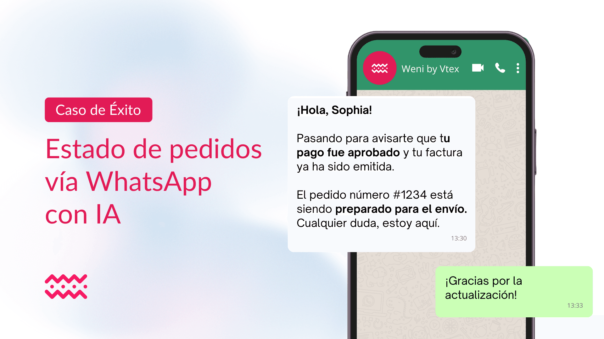 CX sin barreras: automatización de la consulta y actualización del estado de pedidos vía WhatsAppcon IA
