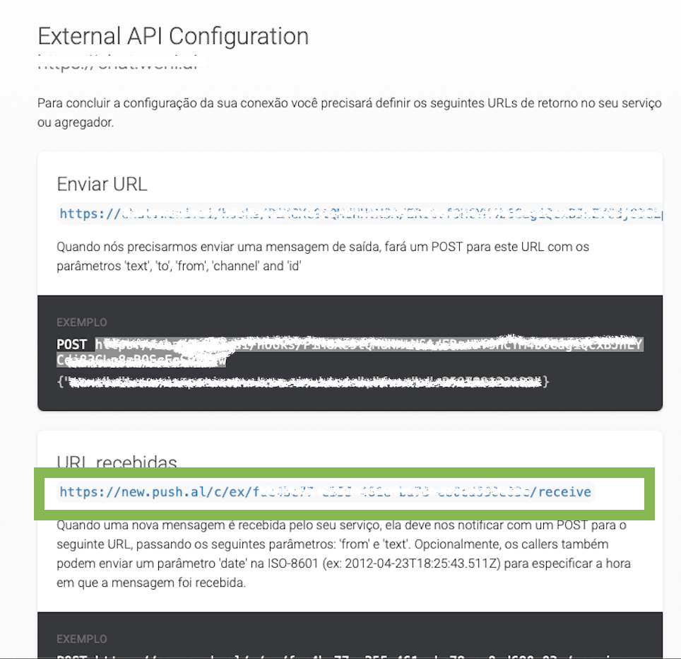 dados do external api weni