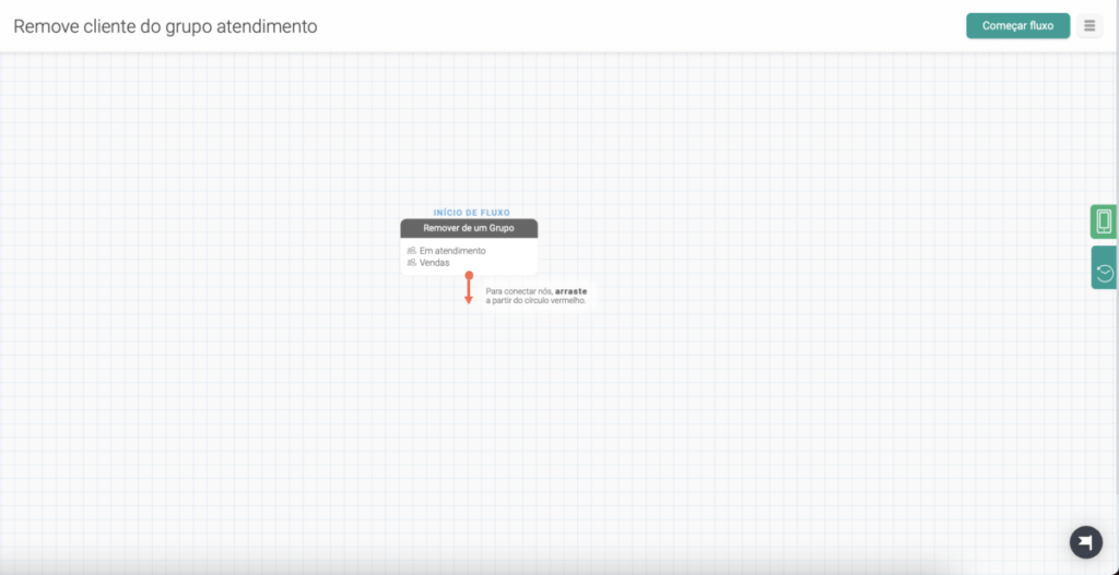 fluxo que remove status de atendimento plataforma weni