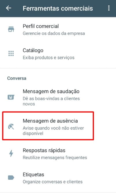 automatiizar mensagem de ausência no whatsapp