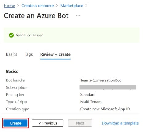 create an azure bot