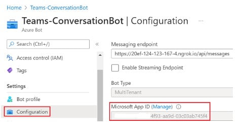 configuração bot microsoft teams 